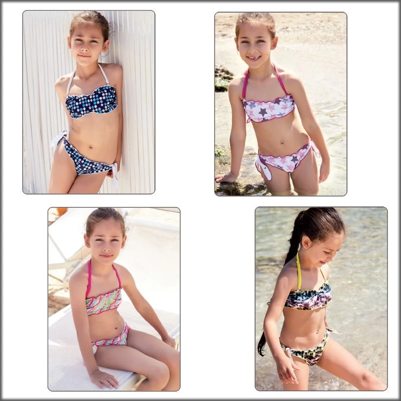 Costume Due Pezzi A Fascia Da Bambina G602 Bellissima 1 Costume Due Pezzi A Fascia Da Bambina G602 Bellissima