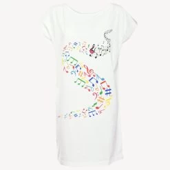 Maxi T-shirt Manica Corta Tema Musica Kt49 Donna Sièlei