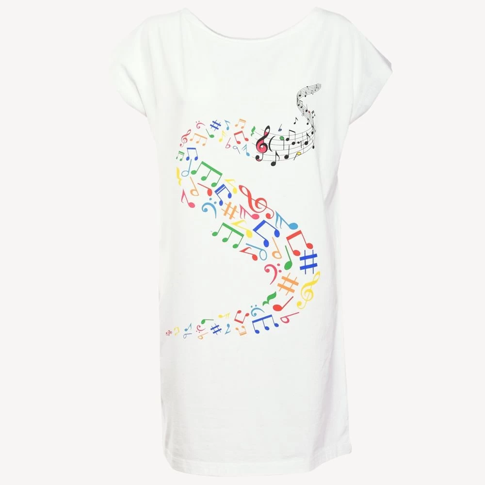Maxi T-shirt Manica Corta Tema Musica Kt49 Donna Sièlei 1 Maxi T-shirt Manica Corta Tema Musica Kt49 Donna Sièlei