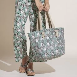 Borsa Mare Da Donna Fantasia Floreale 959 Noi Di Notte